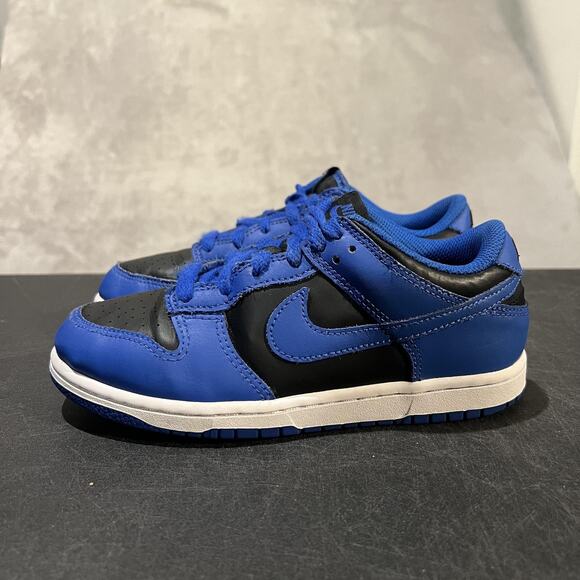 Nike Dunk Low Shoes Youth 3Y Black Hyper Cobalt Retro Kids Sneakers CW1588-001 - Picture 3 of 10